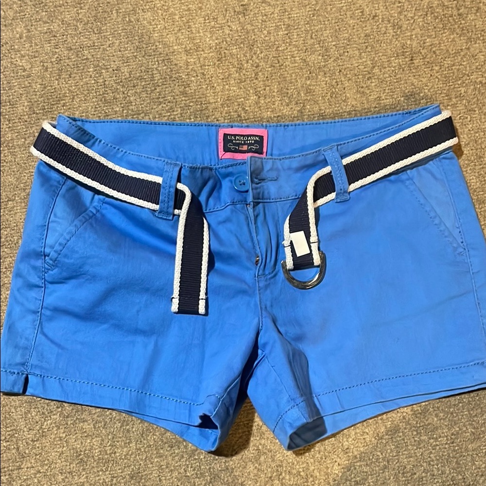 U.S. Polo Assn. Blue Cargo Shorts with Nautical Belt